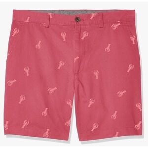 Young Men's Boy's Nautical Ocean Classic Fit 7" Chino Shorts Red Lobster Size 30